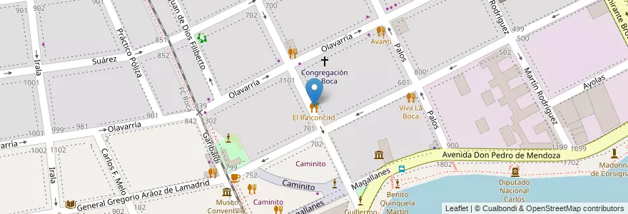 Mapa de ubicacion de El Rinconcito, Boca en آرژانتین, Ciudad Autónoma De Buenos Aires, Comuna 4, Buenos Aires.