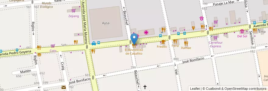 Mapa de ubicacion de El Rinconcito de Caballito, Caballito en Arjantin, Ciudad Autónoma De Buenos Aires, Buenos Aires, Comuna 6.