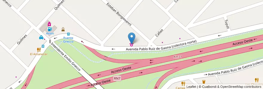 Mapa de ubicacion de El Rodeo en 阿根廷, 布宜诺斯艾利斯省, Partido De Moreno, Paso Del Rey.