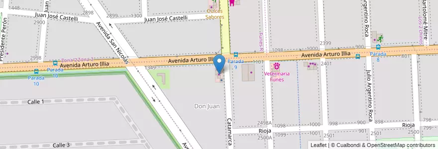 Mapa de ubicacion de El Saladero en Arjantin, Santa Fe, Departamento Rosario, Municipio De Funes, Funes.