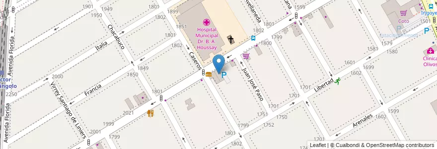 Mapa de ubicacion de El Salón del Mono Liso en Argentina, Buenos Aires, Partido De Vicente López, Vicente López.