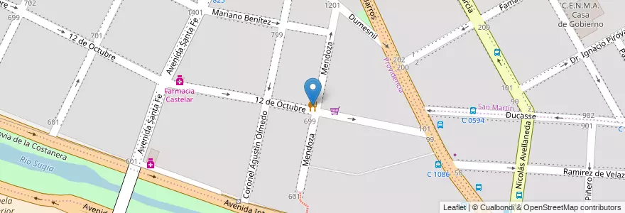 Mapa de ubicacion de El Saltenito en アルゼンチン, コルドバ州, Departamento Capital, Pedanía Capital, Córdoba, Municipio De Córdoba.