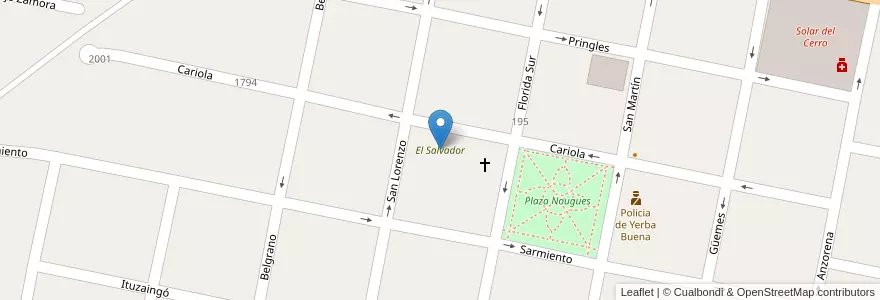 Mapa de ubicacion de El Salvador en Argentine, Tucumán, Departamento Yerba Buena, Yerba Buena.