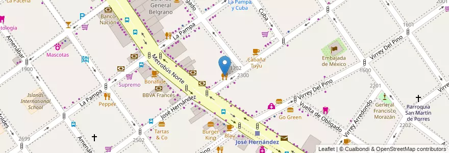 Mapa de ubicacion de El Sanjuanino, Belgrano en Argentinien, Ciudad Autónoma De Buenos Aires, Buenos Aires, Comuna 13.