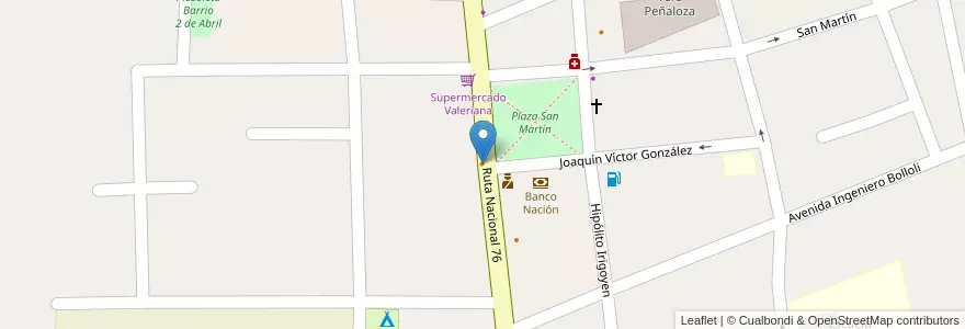 Mapa de ubicacion de El Santy en アルゼンチン, チリ, ラ・リオハ州, Coronel Felipe Varela.
