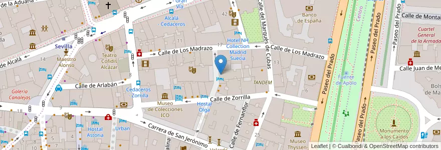 Mapa de ubicacion de El Secreto de Castilla en Spanien, Autonome Gemeinschaft Madrid, Autonome Gemeinschaft Madrid, Área Metropolitana De Madrid Y Corredor Del Henares, Madrid.