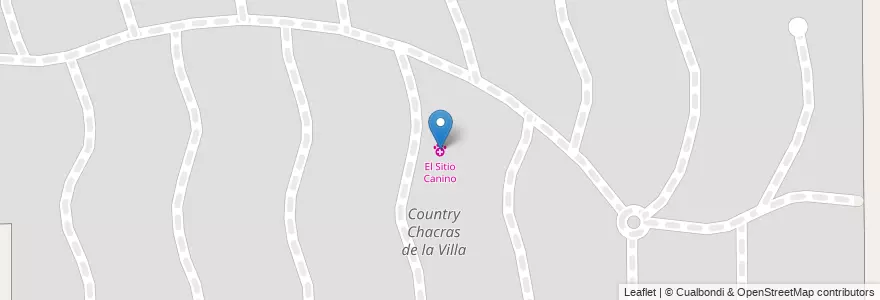 Mapa de ubicacion de El Sitio Canino en アルゼンチン, コルドバ州, Departamento Colón, Municipio De Villa Allende, Pedanía Río Ceballos.