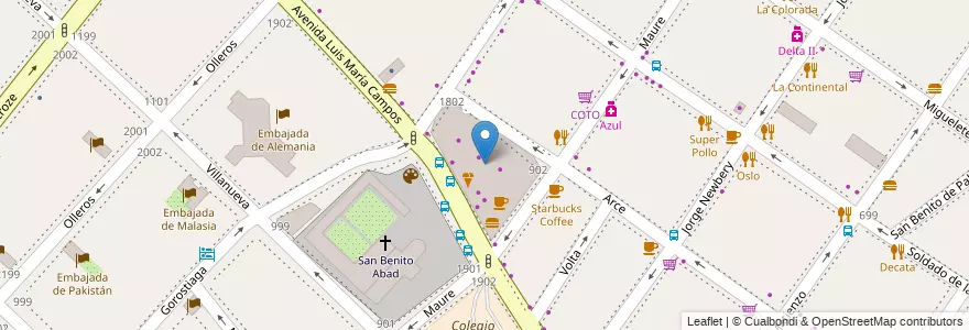 Mapa de ubicacion de El Solar de la Abadía, Palermo en Argentine, Ciudad Autónoma De Buenos Aires, Buenos Aires, Comuna 14.