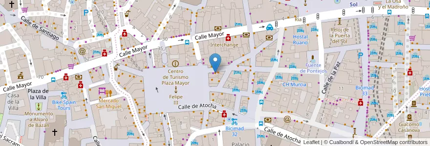 Mapa de ubicacion de El Soportal Bar en 스페인, Comunidad De Madrid, Comunidad De Madrid, Área Metropolitana De Madrid Y Corredor Del Henares, 마드리드.