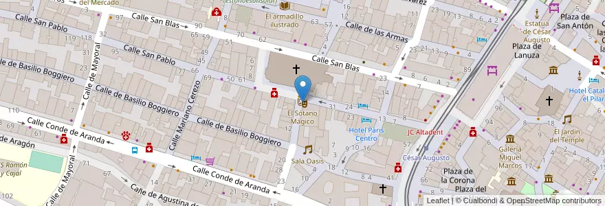 Mapa de ubicacion de El Sótano Mágico en Spain, Aragon, Zaragoza, Zaragoza, Zaragoza.