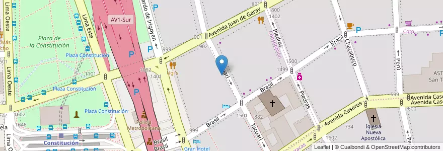 Mapa de ubicacion de El Tacuarí, Constitucion en الأرجنتين, Ciudad Autónoma De Buenos Aires, Comuna 4, Comuna 1, Buenos Aires.