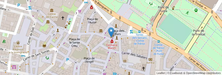 Mapa de ubicacion de El Tap en İspanya, Comunitat Valenciana, València / Valencia, Comarca De València, València.