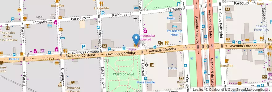 Mapa de ubicacion de El Teatro, Retiro en 阿根廷, Ciudad Autónoma De Buenos Aires, Comuna 1, 布宜诺斯艾利斯.