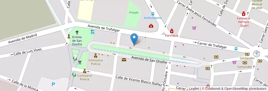 Mapa de ubicacion de El Temple Rock Bar en España, Comunitat Valenciana, València / Valencia, L'Horta Oest, Quart De Poblet.