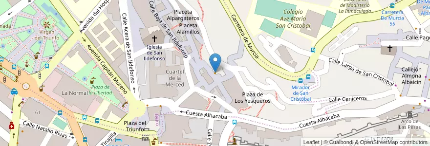 Mapa de ubicacion de El Templo del Flamenco en اسپانیا, Andalucía, Granada, Comarca De La Vega De Granada, Granada.