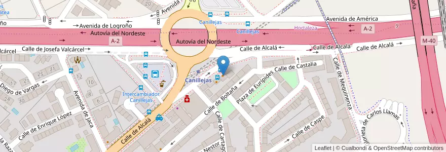 Mapa de ubicacion de El Tenedor de Oro en スペイン, マドリード州, Comunidad De Madrid, Área Metropolitana De Madrid Y Corredor Del Henares, Madrid.