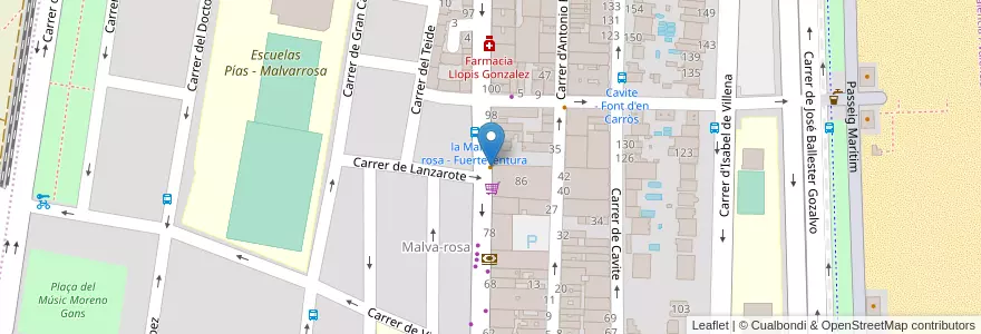 Mapa de ubicacion de El Tio Nelo en スペイン, バレンシア州, València / Valencia, Comarca De València, València.