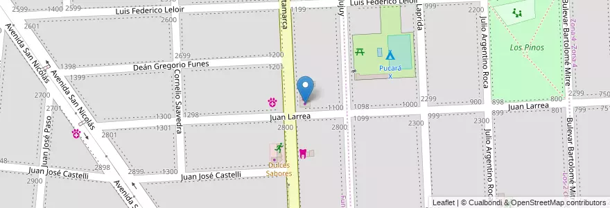 Mapa de ubicacion de El Tizito en 아르헨티나, Santa Fe, Departamento Rosario, Municipio De Funes, Funes.