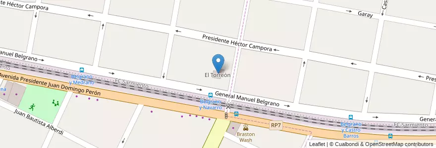 Mapa de ubicacion de El Torreón en آرژانتین, استان بوئنوس آیرس, Partido De Merlo, Merlo.