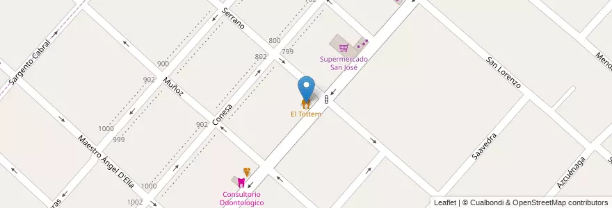 Mapa de ubicacion de El Tottem en 阿根廷, 布宜诺斯艾利斯省, Partido De San Miguel, Muñiz.