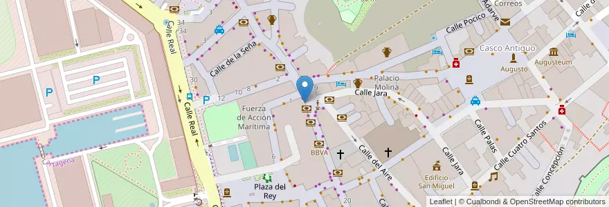 Mapa de ubicacion de El Tranvía en Espanha, Região De Múrcia, Região De Múrcia, Campo De Cartagena Y Mar Menor, Cartagena.