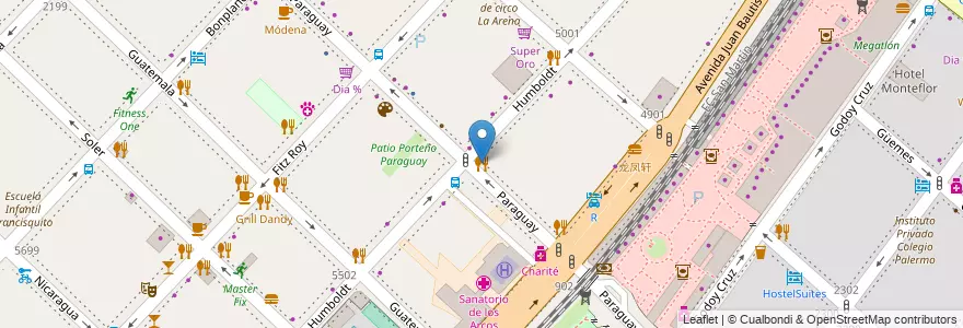 Mapa de ubicacion de El Trapiche, Palermo en Аргентина, Буэнос-Айрес, Буэнос-Айрес, Comuna 14.