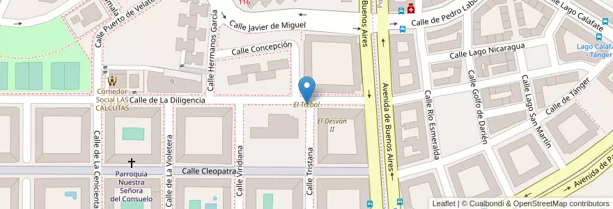 Mapa de ubicacion de El Trebol en Espanha, Comunidade De Madrid, Comunidade De Madrid, Área Metropolitana De Madrid Y Corredor Del Henares, Madrid.