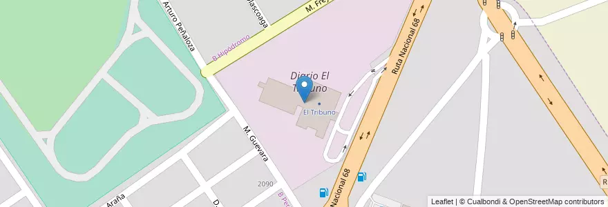 Mapa de ubicacion de El Tribuno en Arjantin, Salta, Capital, Municipio De Salta, Salta.