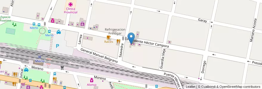Mapa de ubicacion de El Triunfo en Arjantin, Buenos Aires, Partido De Merlo, Merlo.