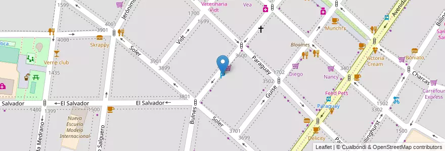 Mapa de ubicacion de El Triunfo, Palermo en アルゼンチン, Ciudad Autónoma De Buenos Aires, ブエノスアイレス, Comuna 14.