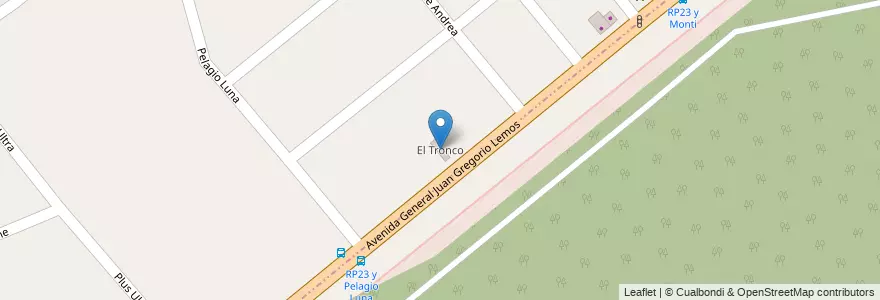 Mapa de ubicacion de El Tronco en Argentina, Buenos Aires, Partido De Malvinas Argentinas, Ingeniero Adolfo Sourdeaux.