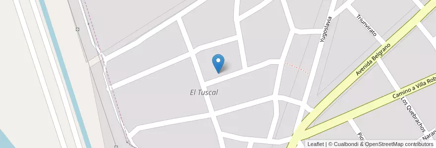 Mapa de ubicacion de El Tuscal en アルゼンチン, サンティアゴ・デル・エステロ州, Departamento Banda, La Banda.