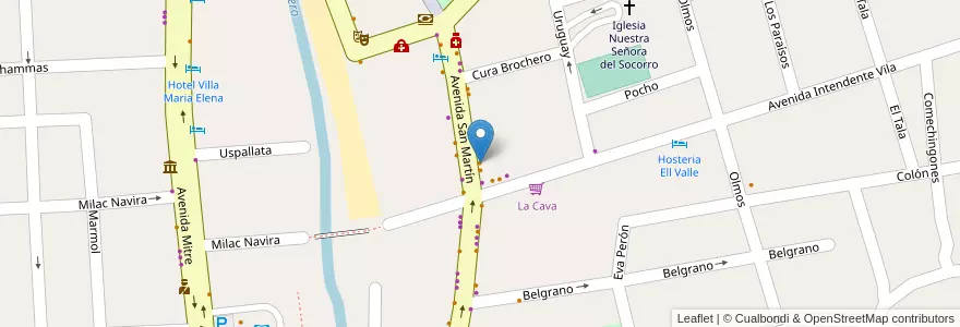 Mapa de ubicacion de El Varón en Argentinië, Córdoba, Departamento San Alberto, Pedanía Tránsito, Mina Clavero, Municipio De Mina Clavero.