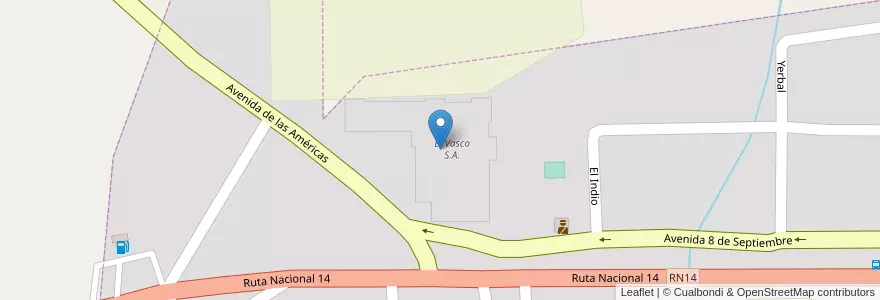 Mapa de ubicacion de El Vasco S.A. en 阿根廷, Misiones, Departamento Cainguás, Municipio De Aristóbulo Del Valle, Villa Salto Encantado.