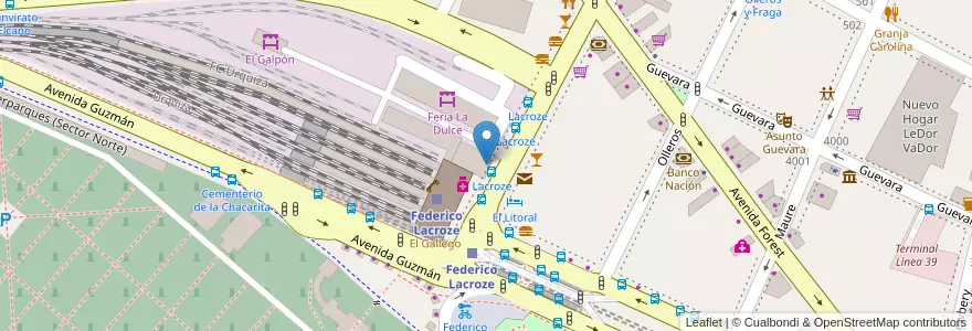 Mapa de ubicacion de El viajero, Chacarita en آرژانتین, Ciudad Autónoma De Buenos Aires, Buenos Aires, Comuna 15.