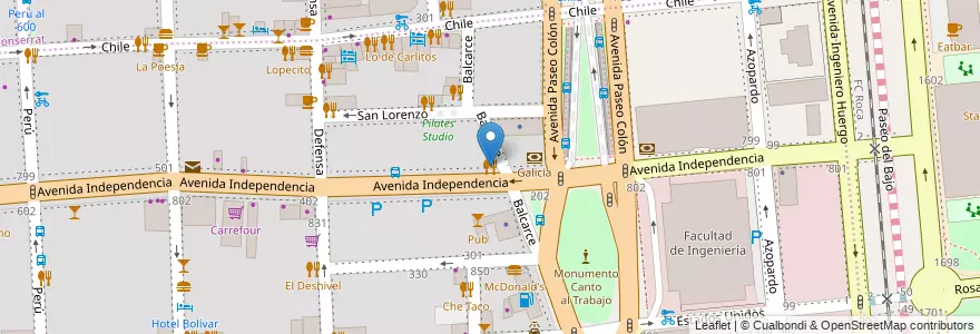 Mapa de ubicacion de El Viejo Almacén, San Telmo en 아르헨티나, Ciudad Autónoma De Buenos Aires, Comuna 1, 부에노스아이레스.