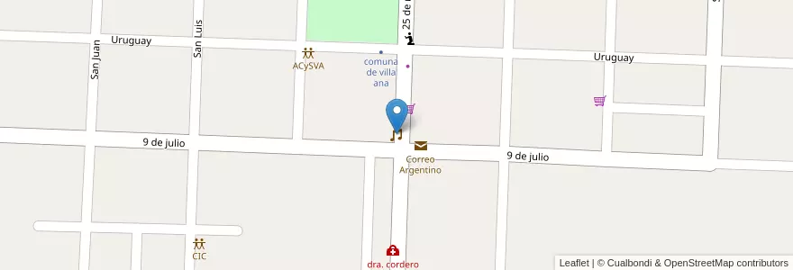 Mapa de ubicacion de El Viejo Almacen en Argentinien, Santa Fe, Departamento General Obligado, Municipio De Villa Ana.