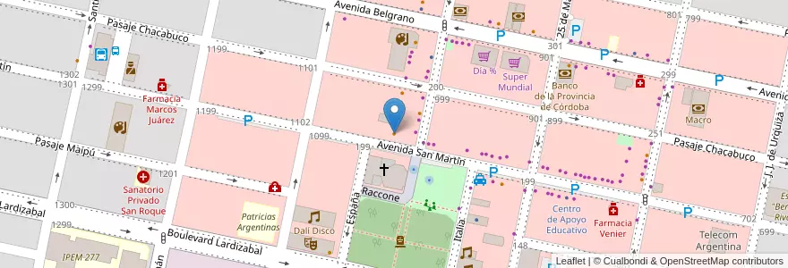 Mapa de ubicacion de El Viejo Bar en Argentinië, Córdoba, Departamento Marcos Juárez, Pedanía Espinillos, Municipio De Marcos Juárez.