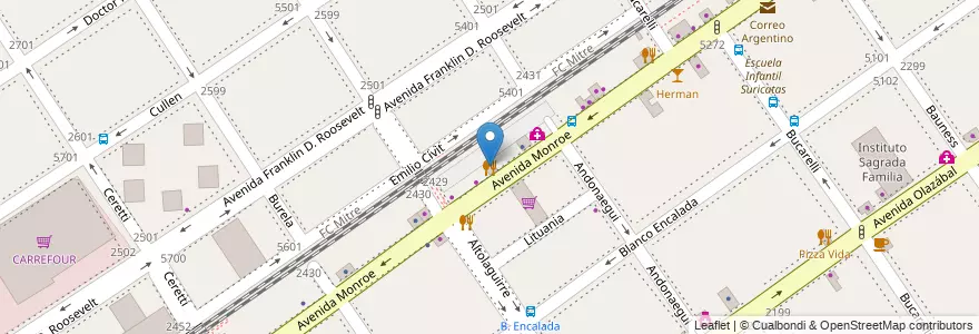 Mapa de ubicacion de El Wok, Villa Urquiza en Argentinië, Ciudad Autónoma De Buenos Aires, Comuna 12, Buenos Aires.