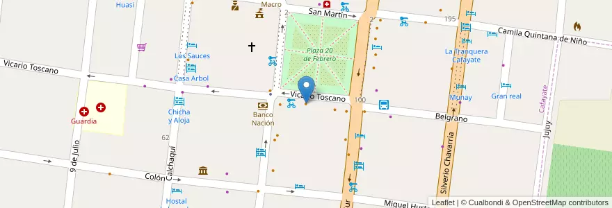 Mapa de ubicacion de El Zorrito en 아르헨티나, Salta, Cafayate, Municipio De Cafayate.