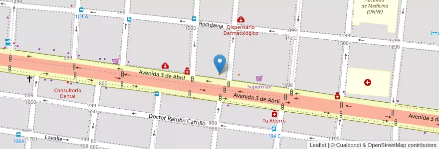 Mapa de ubicacion de Eladio en アルゼンチン, コリエンテス州, Departamento Capital, Corrientes, Corrientes.