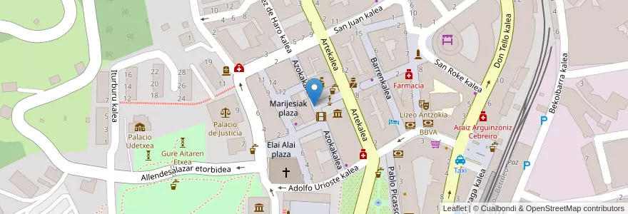 Mapa de ubicacion de Elai-Alai Aretoa en 西班牙, 巴斯克, 比斯开, Busturialdea-Urdaibai, 格爾尼卡.