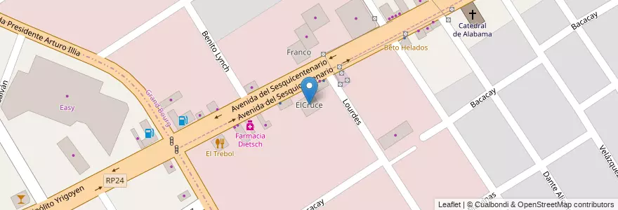 Mapa de ubicacion de ElCruce en Argentinië, Buenos Aires, Partido De Malvinas Argentinas, Los Polvorines.