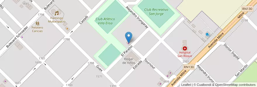 Mapa de ubicacion de Electomecánica Chiquito en Arjantin, Entre Ríos, Departamento Colón, Distrito Segundo, Villa Elisa, Villa Elisa.