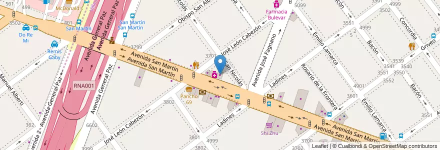 Mapa de ubicacion de Electro Frig, Villa Devoto en アルゼンチン, ブエノスアイレス州, Comuna 11.