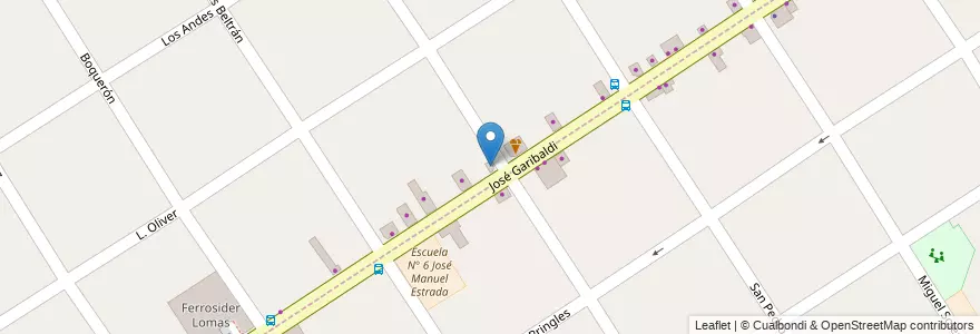 Mapa de ubicacion de Electro Garibald en Arjantin, Buenos Aires, Partido De Lomas De Zamora.