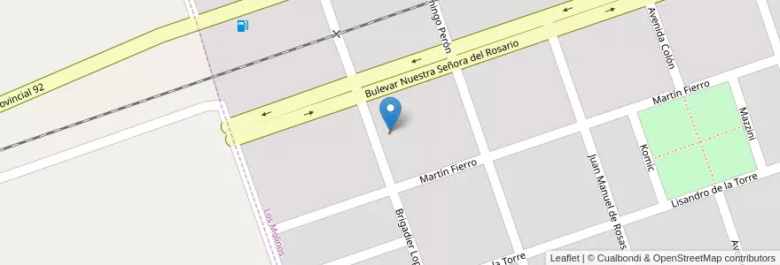 Mapa de ubicacion de ELEGIDO LUGAR DE ENCUENTRO en アルゼンチン, サンタフェ州, Departamento Caseros, Municipio De Los Molinos, Los Molinos.