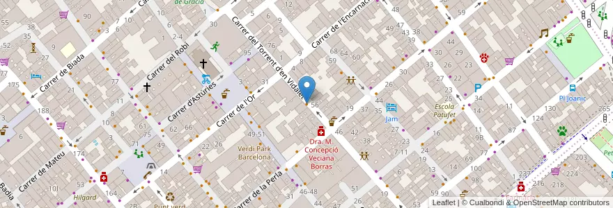 Mapa de ubicacion de Elephanta en 스페인, Catalunya, Barcelona, Barcelonès, 바르셀로나.
