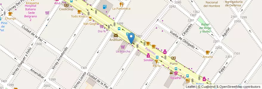 Mapa de ubicacion de Eli Gourmet, Colegiales en 阿根廷, Ciudad Autónoma De Buenos Aires, 布宜诺斯艾利斯, Comuna 13.