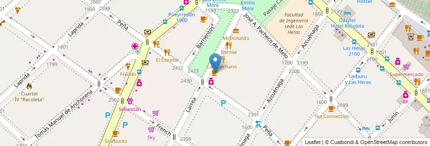 Mapa de ubicacion de Eliel, Recoleta en الأرجنتين, Ciudad Autónoma De Buenos Aires, Comuna 2, Buenos Aires.